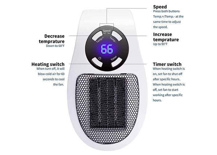 Belro Top Heat portable space heater with digital controls and compact design, ideal for home heating.