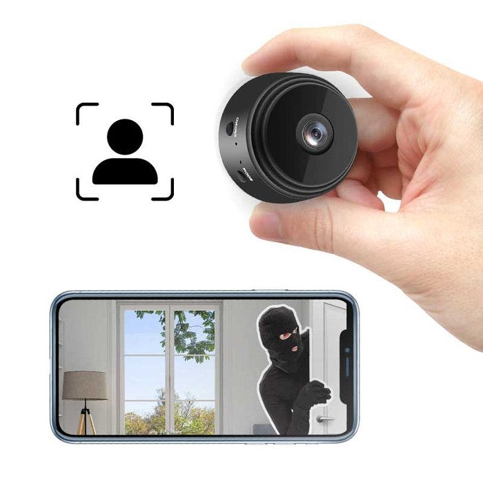 Belro Mini WiFi Camera with HD 1080P video, night vision, compact design, ideal for home security or surveillance.