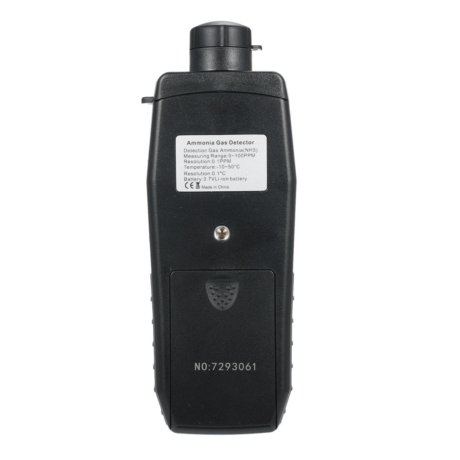 GETDECO ammonia gas detector handheld digital meter with large LCD display, measures NH3 levels from 0 to 100 PPM.