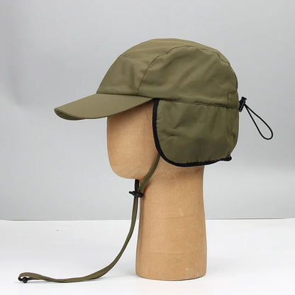 Belro winter bomber hat with ear flaps in army green, cozy and warm for cold weather outdoor wear.