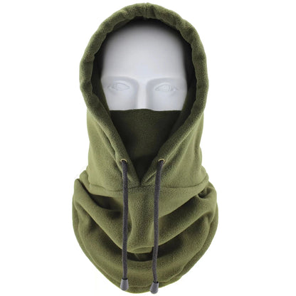 Belro army green polar fleece balaclava mask for winter, provides warmth and full face coverage for cold weather outdoor activities.