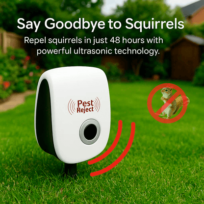 BowLift Ultrasonic Squirrel Repeller by 17geartech-bl251017, solar-powered pest control device for gardens and yards.