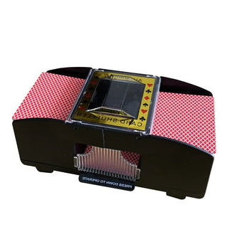 Belro automatic card shuffler for 2-6 decks, battery-free, providing smooth, hands-free card mixing for automotive gaming.