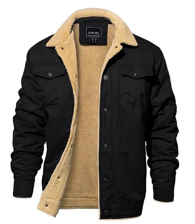Belro foldover collar aviator jacket featuring a classic bomber style with a front zipper and quilted details.