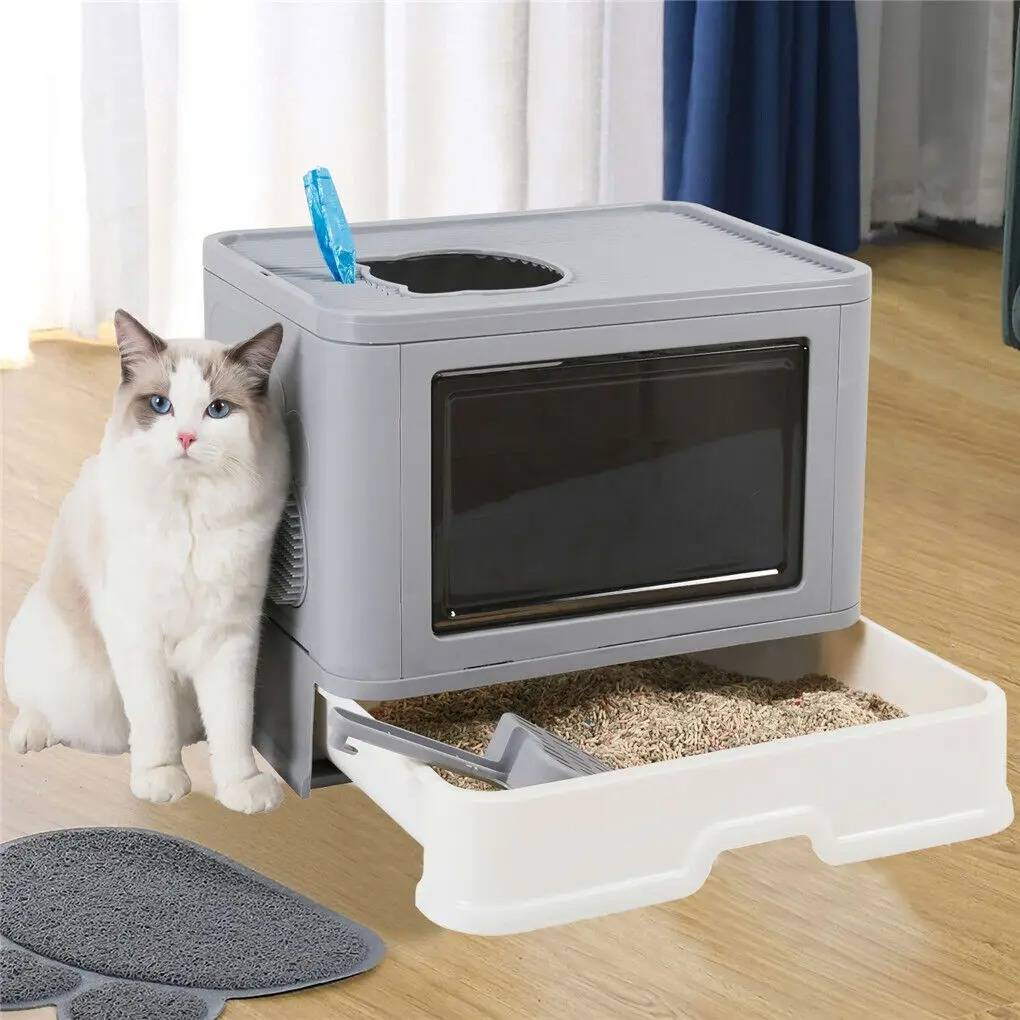 Belro cat litter box made of durable plastic with a smooth, enclosed design suitable for indoor use.