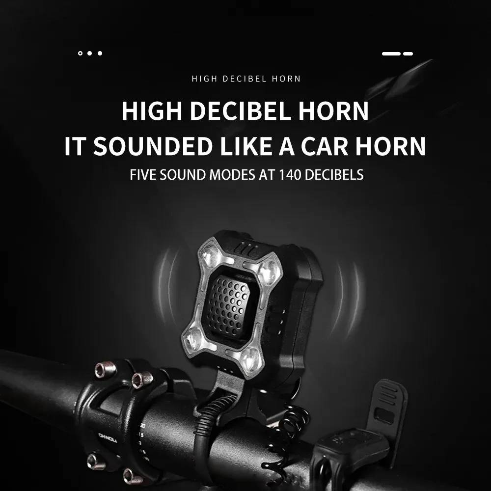 Belro bike bell and LED light mounted on a bicycle handlebar, suitable for outdoor home and garden cycling safety.