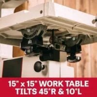 Casavibeo JET 14-inch woodworking bandsaw with 1 HP motor, 115/230V, showing the saw blade and sturdy frame.