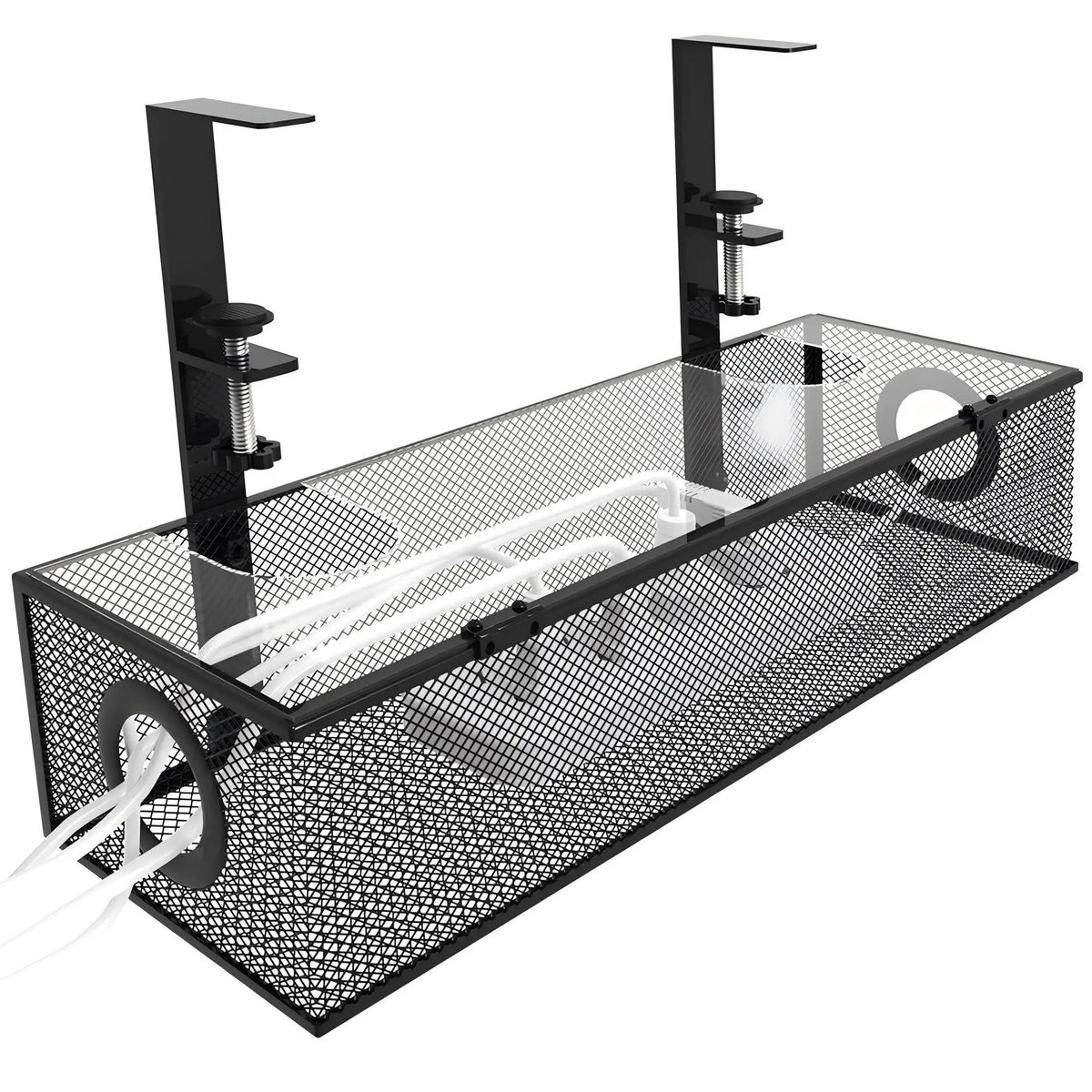 Belro cable management system for desks, featuring organized wires and sleek design for electronics workspace organization.
