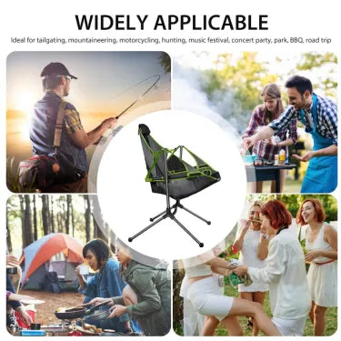 Belro luxury reclining camping chair with padded armrests and adjustable back support, ideal for outdoor relaxation.