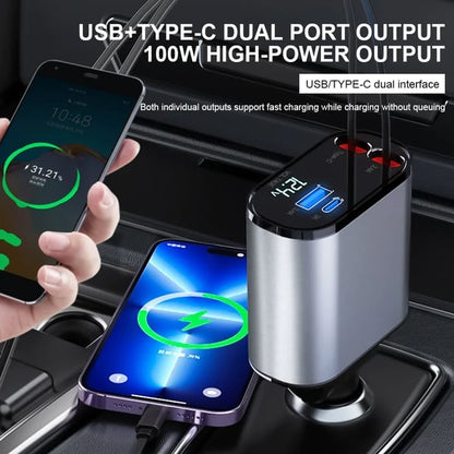 Belro car charger adapter plugged into a vehicle's power socket for charging electronic devices.