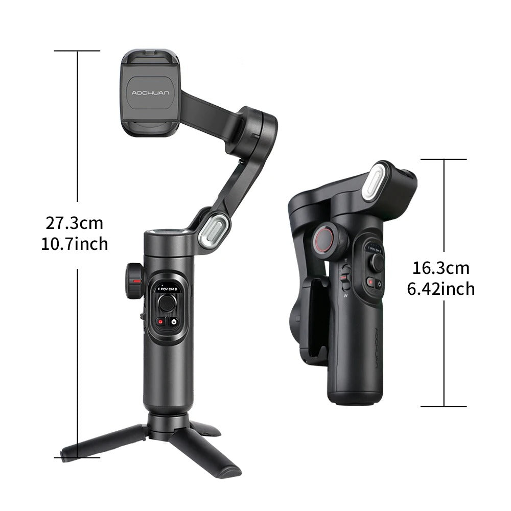 Belro smartphone gimbal stabilizer for smooth video recording, featuring ergonomic design and adjustable smartphone mount.