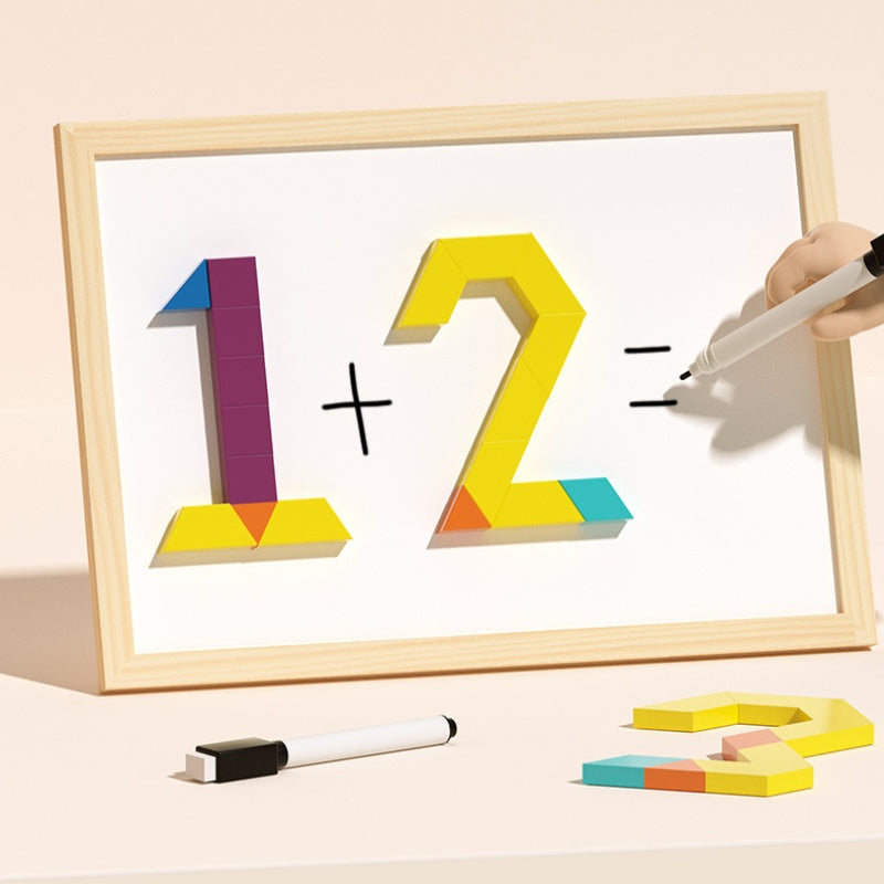 Mivoza magnetic wooden building blocks with pattern cards, educational and creative toy for kids, showing colorful wooden blocks and pattern cards.