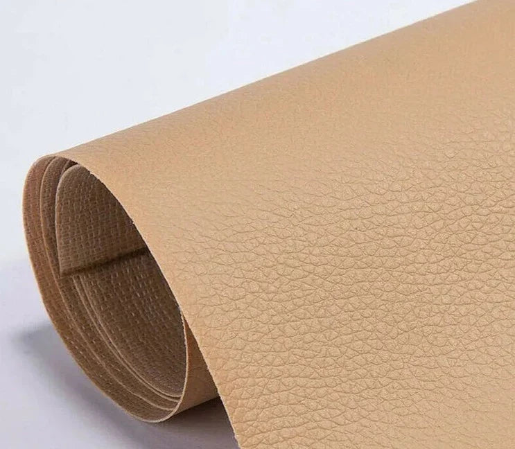 Belro self-adhesive leather refinish and repair patch for sofas, cuttable and suitable for men's clothing and furniture.