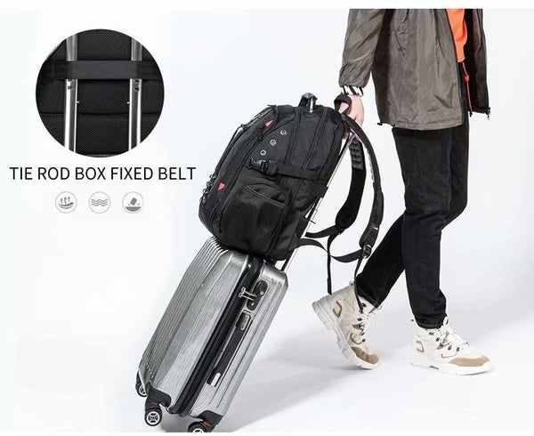 Belro anti-theft spacious travel backpack with multiple compartments and padded straps, designed for secure, comfortable travel.