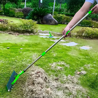 Belro long reach thatch rake for dethatching dead grass, designed for effective lawn care and thatch removal.