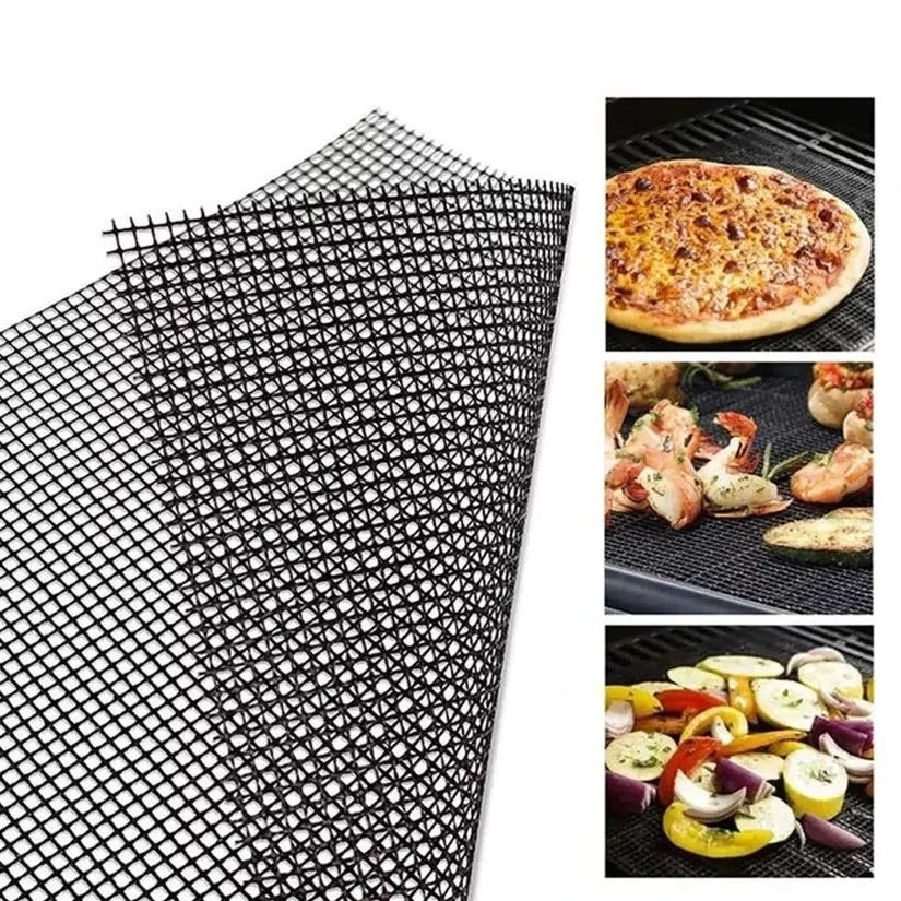 Belro grill mat laid out on a kitchen countertop, designed for grilling and cooking to protect surfaces from spills and stains.