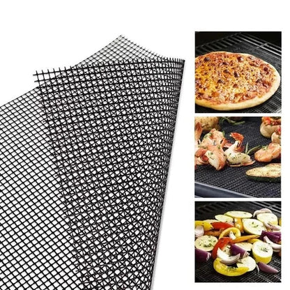 Belro grill mat laid out on a kitchen countertop, designed for grilling and cooking to protect surfaces from spills and stains.