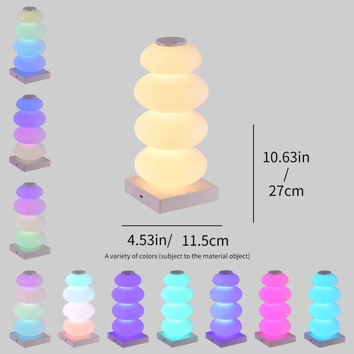 Belro RGB LED bedside lamp with touch control, modern night light for relaxing ambient lighting in bedroom or living space.