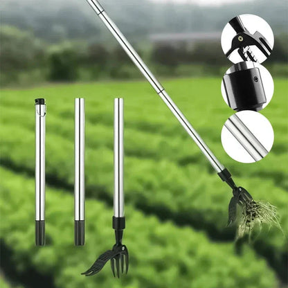 Belro stainless steel adjustable long handle detachable weed puller for men, featuring a sturdy design and ergonomic grip.