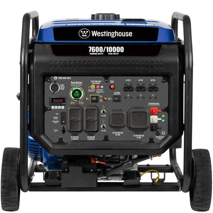 Casavibeo Westinghouse 10,000-Watt portable inverter generator with control panel and air vents, ready for outdoor use.