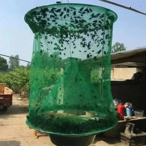Reusable Belro Ranch Fly Trap for outdoor pest control, featuring a mesh design to attract and trap flies effectively.