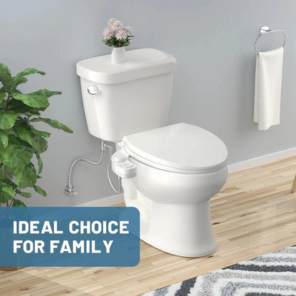Belro Toilet Bidet Attachment showcasing its control nozzle and adjustable water spray for enhanced bathroom hygiene.