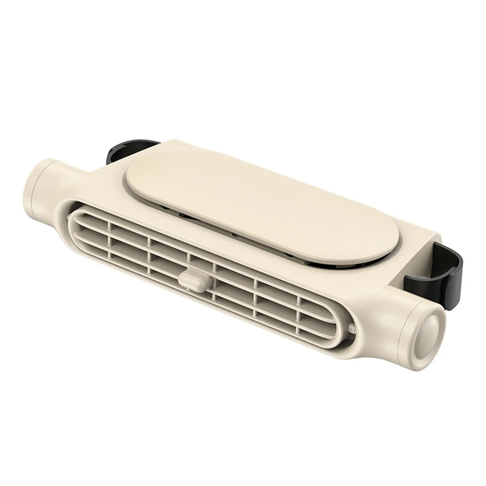 Beige Belro car seat cooling fan designed for sports and outdoor activities, providing airflow to keep you comfortable while driving.
