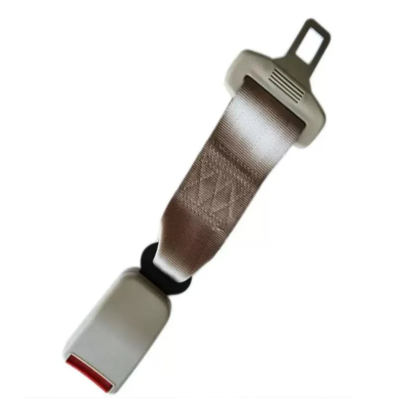 Beige Belro universal seat belt extender for car safety and comfort, designed for men, shown on a beige background.