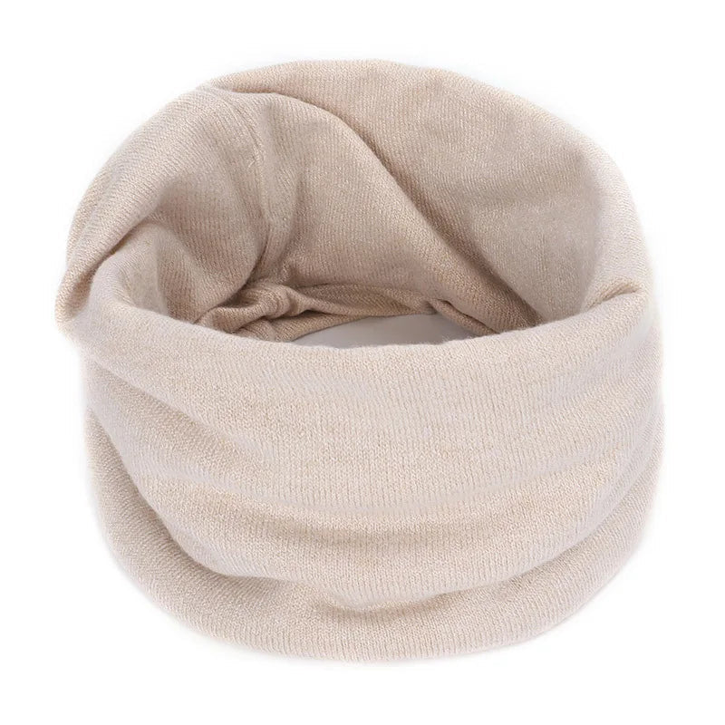 Beige Belro cozy cashmere winter scarf and neck warmer, soft and warm accessories for cold weather.