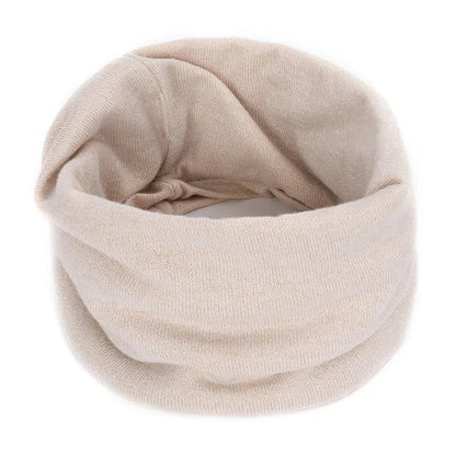 Beige Belro cozy cashmere winter scarf and neck warmer, soft and warm accessories for cold weather.