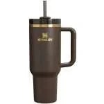 Stanley Gold Quencher H2.0 FlowState™ Tumbler in black and gold, 1.2L, with metallic finish and durable design.