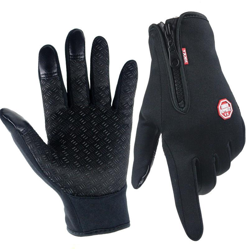Black Belro Ultra-Thin Thermal Gloves for winter, unisex fleece gloves with touch screen compatible fingertips.