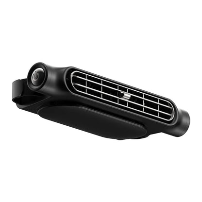Black Belro Car Seat Cooling Fan designed for sports and outdoor use, with adjustable fan blades and portable design.