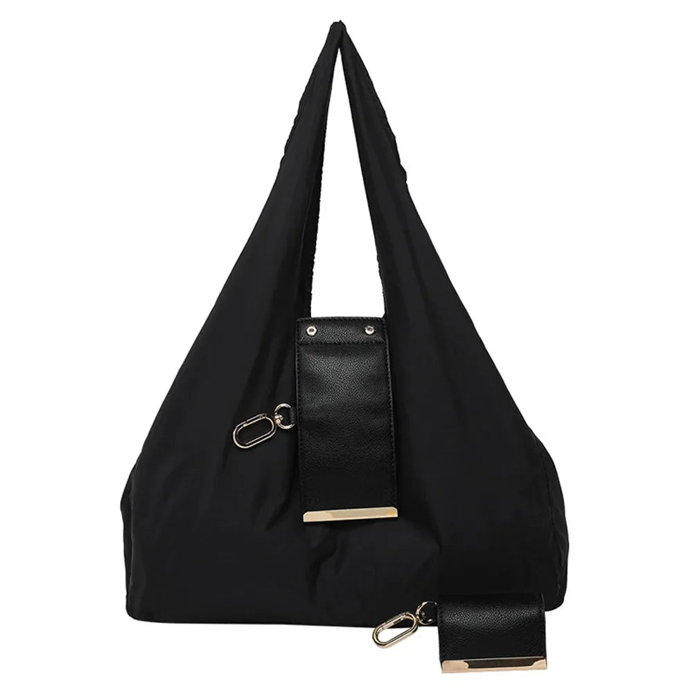 Black Belro mini foldable tote bag keychain accessory with compact design and attached keyring, perfect for on-the-go use.