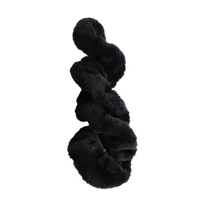 Black plush winter car steering wheel cover by Belro, soft and cozy for winter driving comfort.