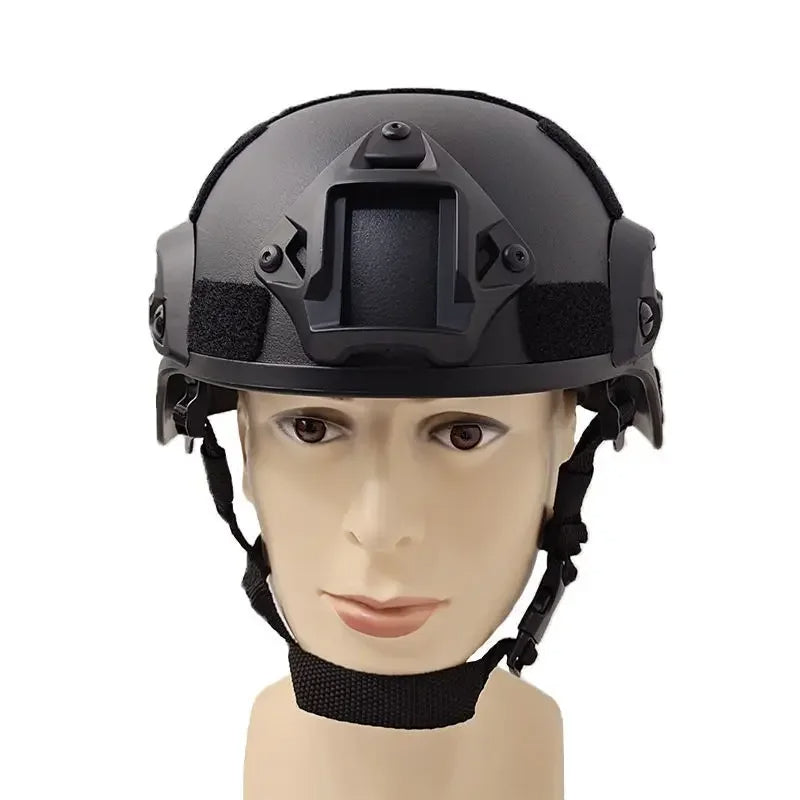 Black Belro outdoor tactical helmet, durable protective gear designed for outdoor games and tactical activities.