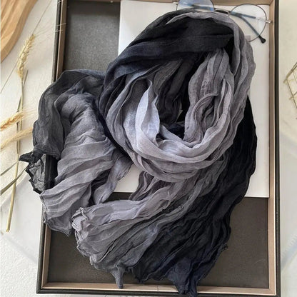 Black gradient cotton shawl by Belro, a soft winter scarf with a smooth, flowing fabric ideal for stylish warmth and comfort.