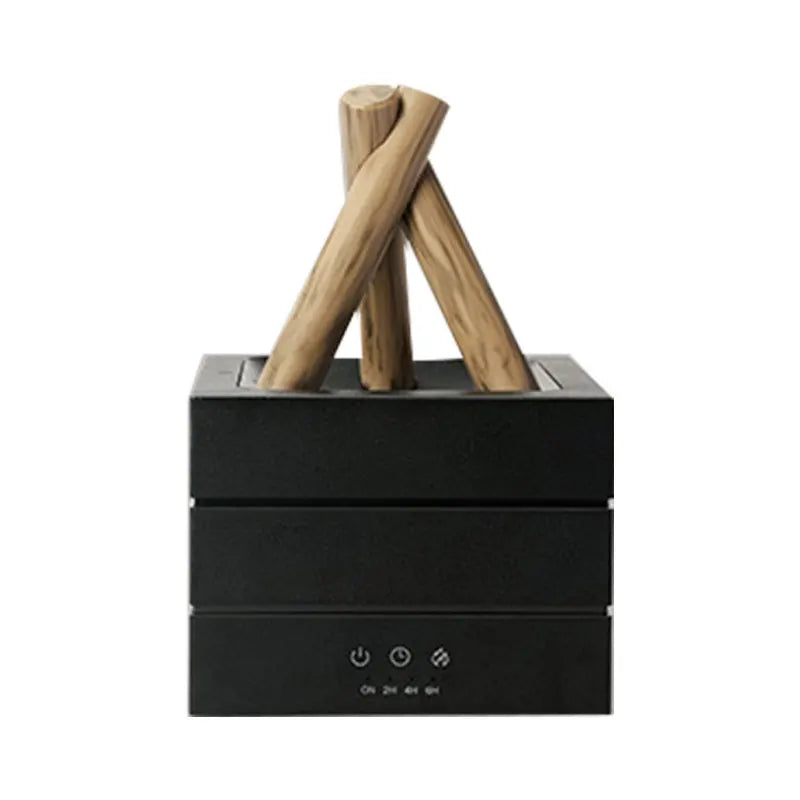 Black Belro Realistic Flame Aroma Diffuser and Humidifier with LED flame effect, designed for home fragrance and air humidification.