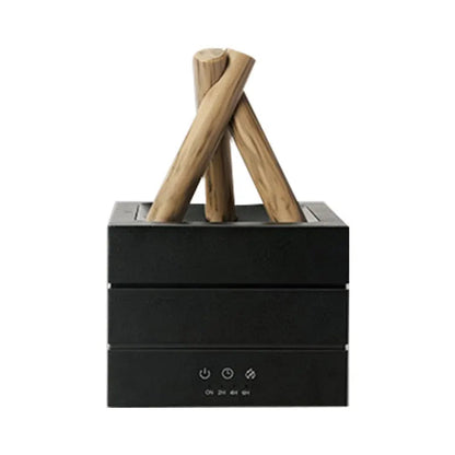 Black Belro Realistic Flame Aroma Diffuser and Humidifier with LED flame effect, designed for home fragrance and air humidification.