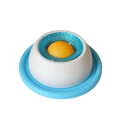 Blue Belro slow feeder lick mat for cats and dogs, designed to promote slow eating and mental stimulation.