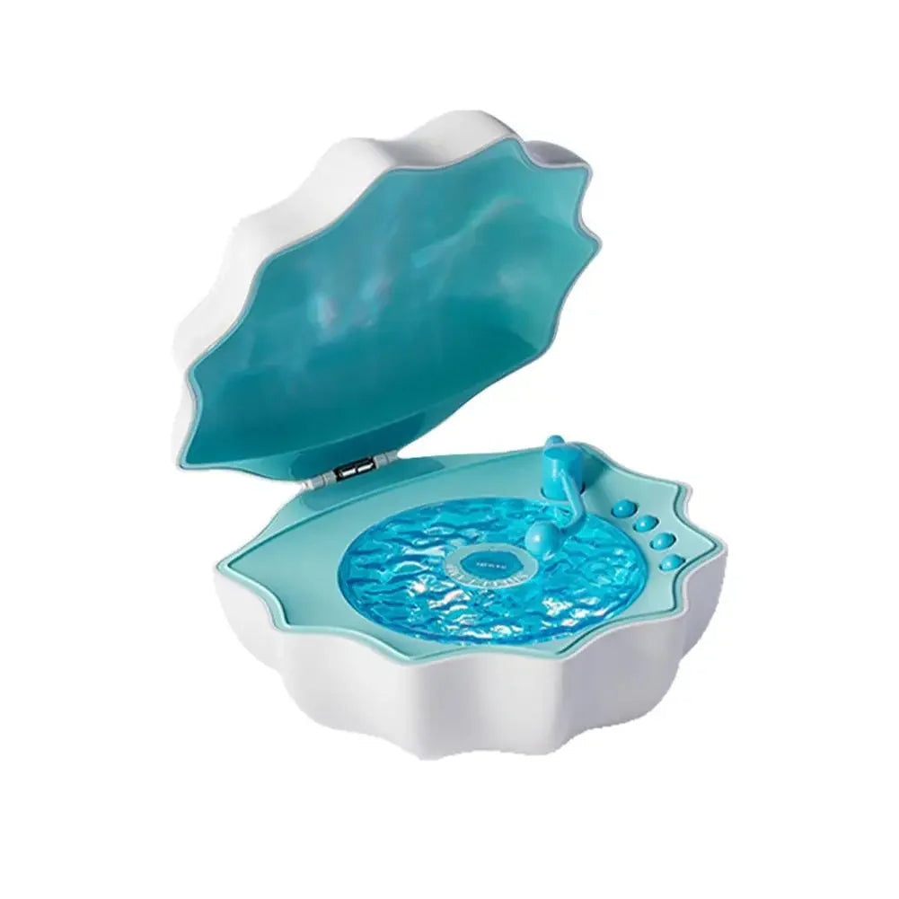 Blue Belro Shell Bluetooth speaker with integrated night light, featuring a sleek design and LED illumination for ambient lighting.