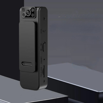 Belro mini body camera video recorder shown on a plain background, compact electronic camcorder for recording footage.