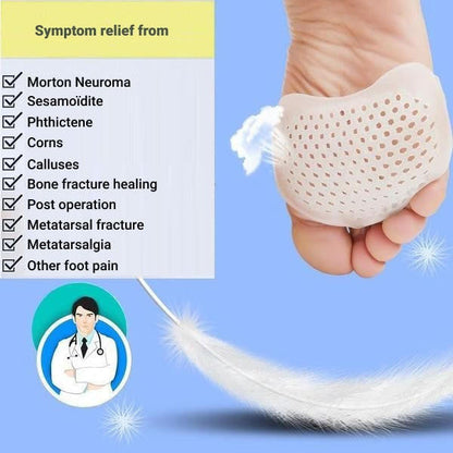 Belro breathable metatarsal pads set of 2, soft foot support cushions for comfort and relief from foot pain.