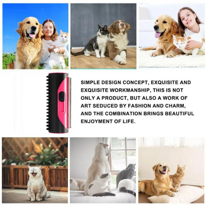 Belro pet hair removal brush for dogs and cats, deshedding grooming tool with fine metal bristles for removing loose fur and shedding.