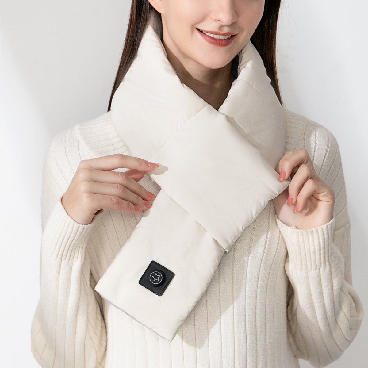 Belro electric heating scarf neck warmer with soft fabric and adjustable heat settings for pain relief and comfort.
