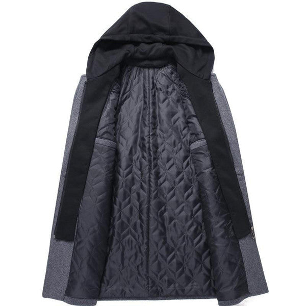 Belro removable hooded coat, stylish jacket with a detachable hood, shown in a versatile outerwear design.