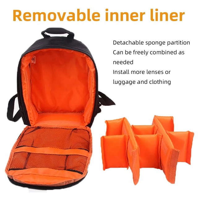 Belro multifunctional camera backpack with multiple compartments and padded straps, designed for electronic and camera gear storage.