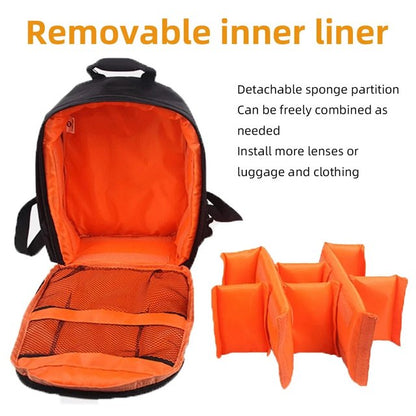 Belro multifunctional camera backpack with multiple compartments and padded straps, designed for electronic and camera gear storage.