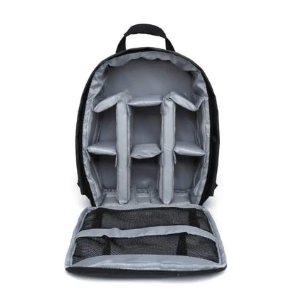 Belro multifunctional camera backpack with multiple compartments and padded straps, designed for electronics and camera gear.
