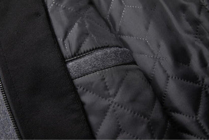 Belro removable hooded coat showing front view with adjustable hood and sleek design, ideal for casual winter wear.